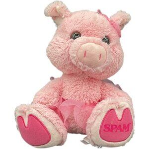 Aurora Pink Spam Plush Pig With Tutu & Bow Stuffed Animal Toy 11" Weighted